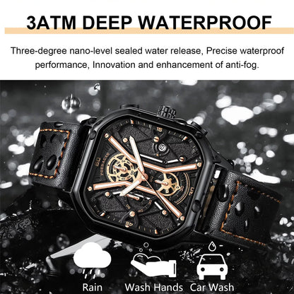Casual Luxury Men High Quality Waterproof Chronograph Luminous Date Man Watches Leather Men’s Quartz Wrist Watch