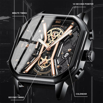 Casual Luxury Men High Quality Waterproof Chronograph Luminous Date Man Watches Leather Men’s Quartz Wrist Watch