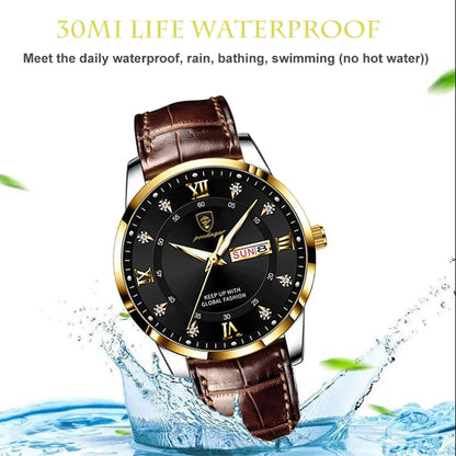 Luminous Top Brand Luxury Leather Casual Sports Quartz Wristwatch Military Man Watch For Men