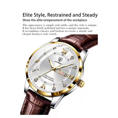 Luminous Top Brand Luxury Leather Casual Sports Quartz Wristwatch Military Man Watch For Men
