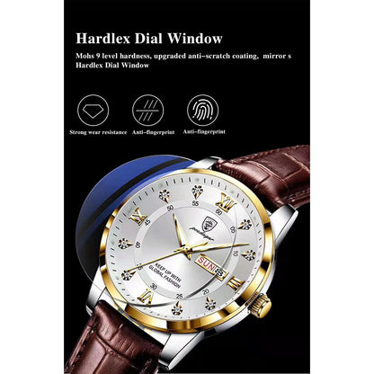 Luminous Top Brand Luxury Leather Casual Sports Quartz Wristwatch Military Man Watch For Men