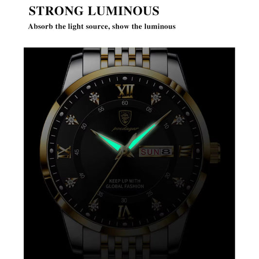Luminous Top Brand Luxury Leather Casual Sports Quartz Wristwatch Military Man Watch For Men